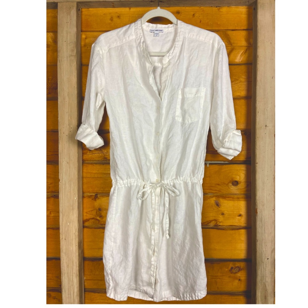 James Perse White Linen Beach Coverup
